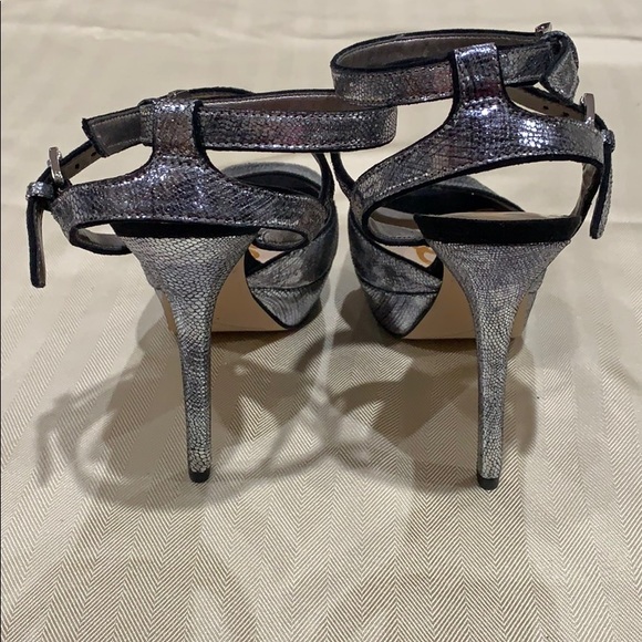 Sam Edelman NADINE Pewter Silver Metallic Sandals - Picture 3 of 8